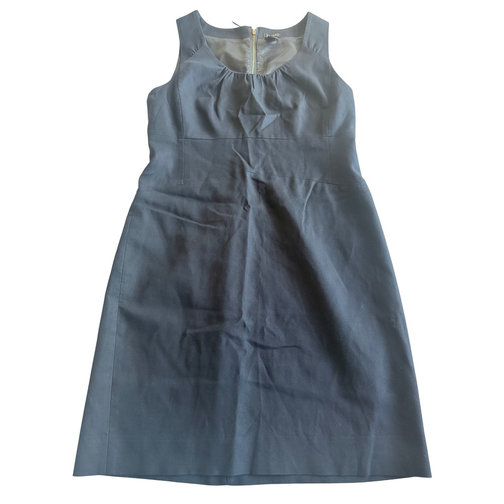 J.Crew Womens Mini Sheath Dress 8 Navy Blue Sleeveless Work Career Sophisticated